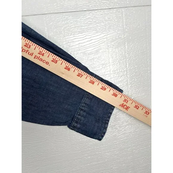 Wrangler Denim Shirt Adult Large Blue Denim - Picture 13 of 16